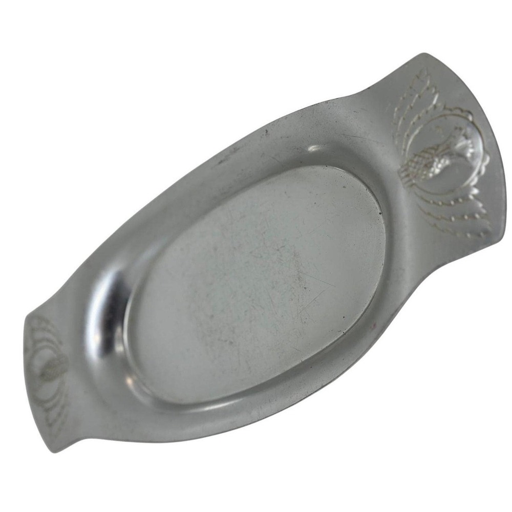 VTG Kensington Stainless Steel Art Deco Pineapple Tray 13.5" Mid-Century Modern